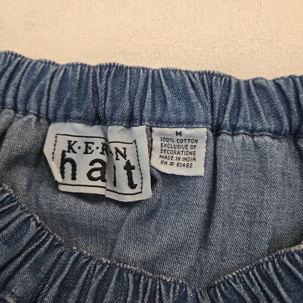 Keren Hart Blue Denim Beaded Skirt Set Jacket L Skirt M Boho Western Tiered Maxi - Picture 2 of 16